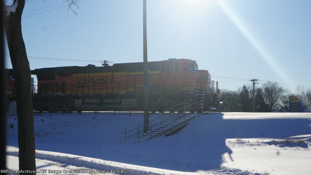 BNSF 6364 in the Snow